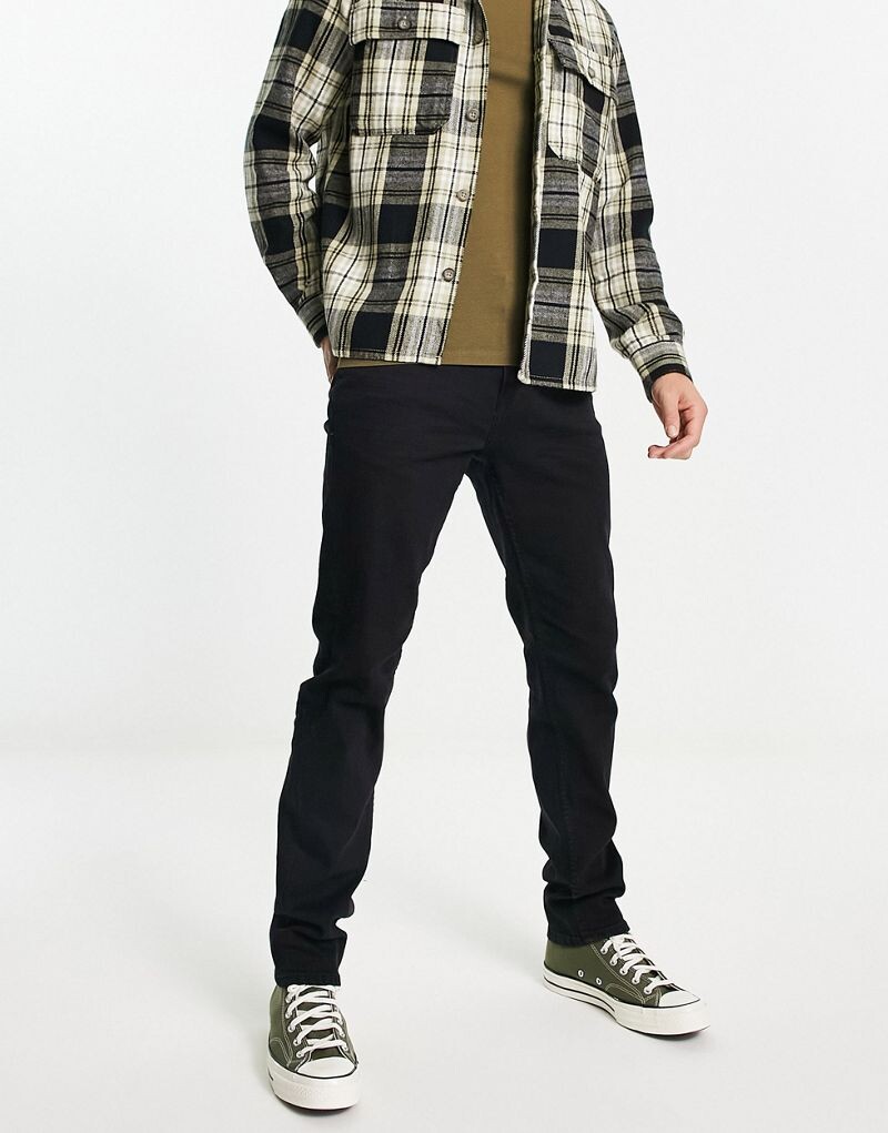 

Only & Sons – Weft – Черные гладкие джинсы обычного кроя