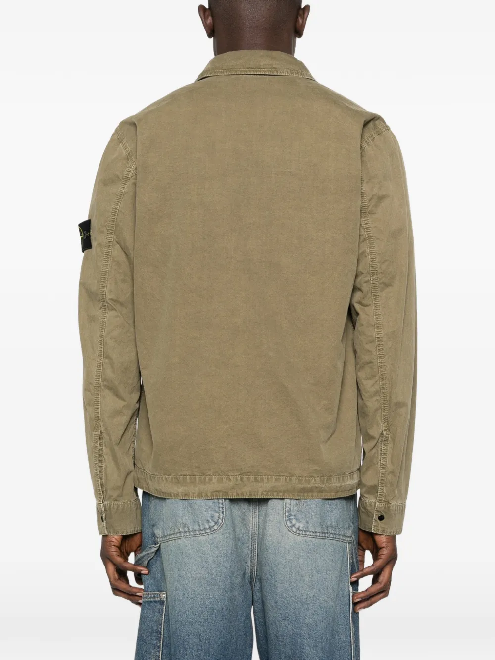 Рубашка-куртка на молнии с нагрудным карманом Stone Island, зеленый — фото 4