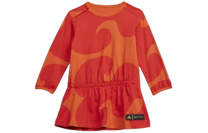 Adidas Платье для детей MARIMEKKO ярко-розовое/оранжево-желтое