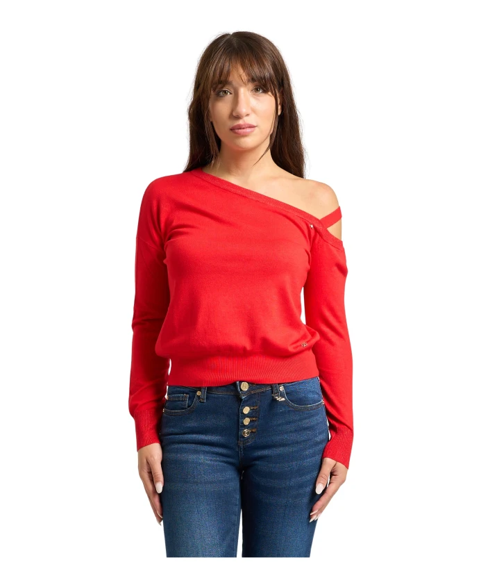 

Красный свитер с асимметричным вырезом для женщин Gaudi, красный