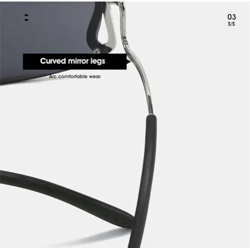 

Модные солнцезащитные очки без оправы для женщин и мужчин, с металлической оправой, солнцезащитные очки с защитой от УФ-излучения UV400 MTZJH, Silver Black