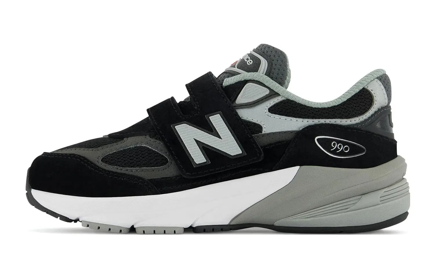 Детские кроссовки на липучках 990v6 New Balance черные
