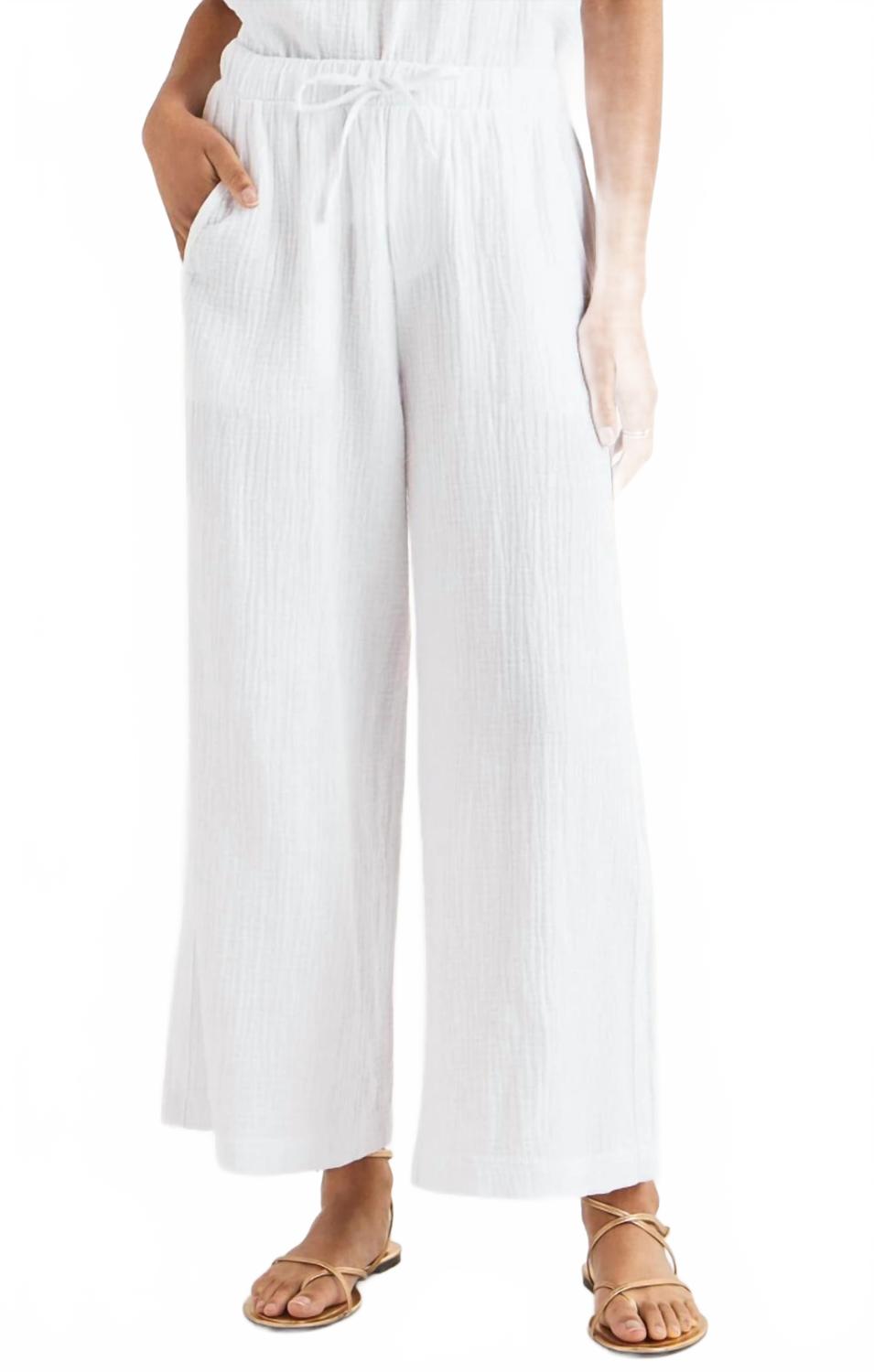 

Белые палаццо брюки из марлевой ткани Splendid