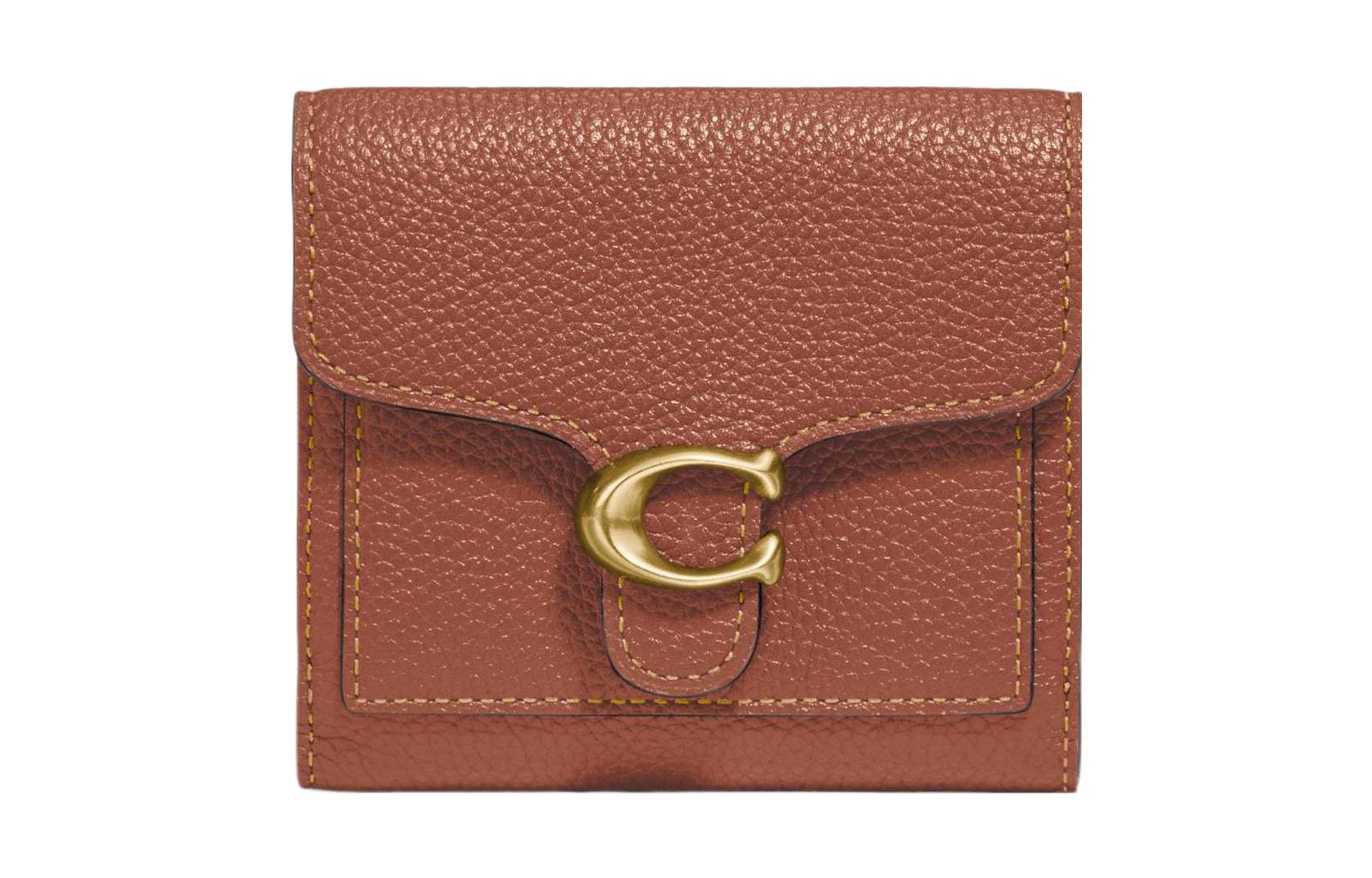 

COACH Кожаный картхолдер мини женский седловый коричневый