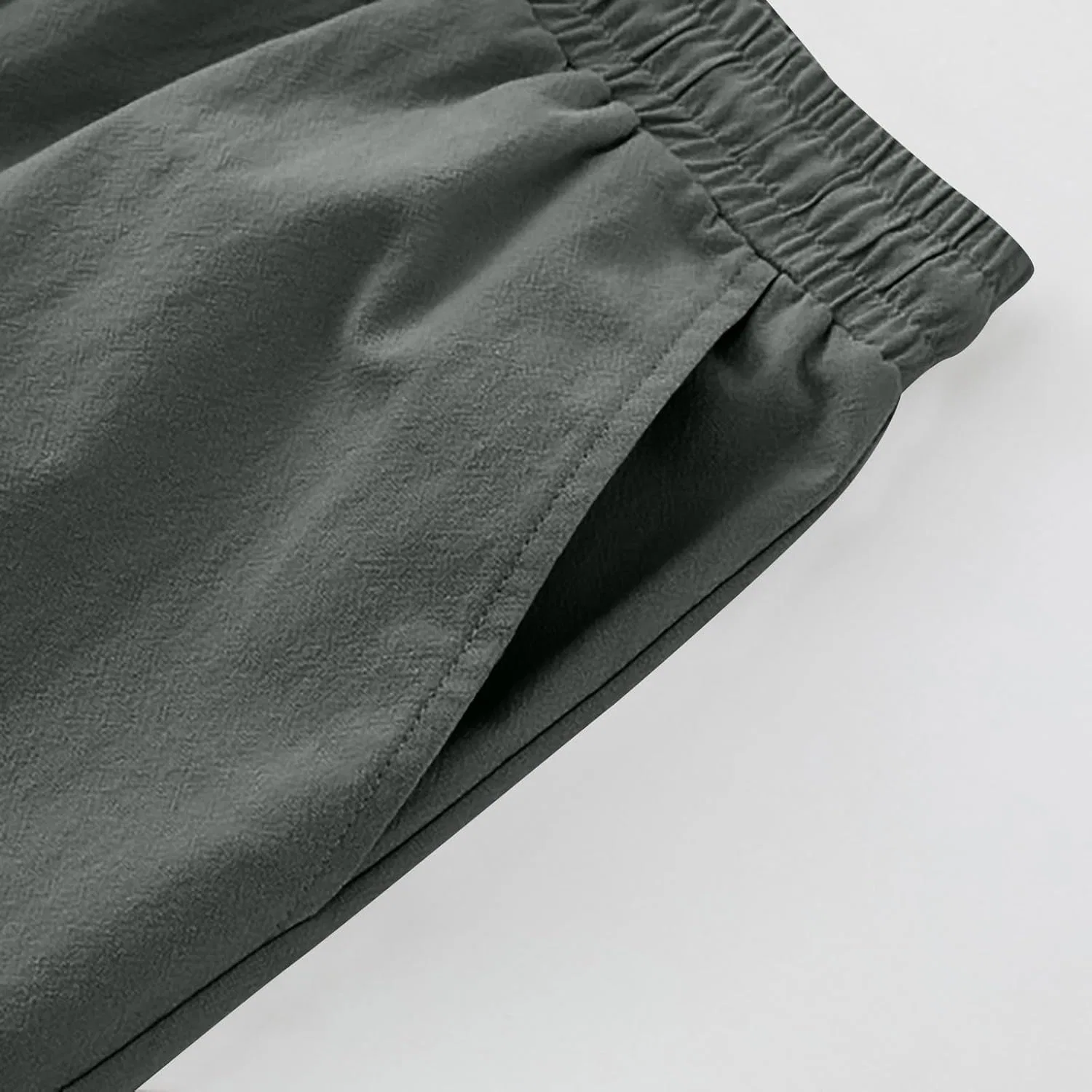 Шорты мужские классические, Elastic Waist Drawstring, Army Green — фото 4