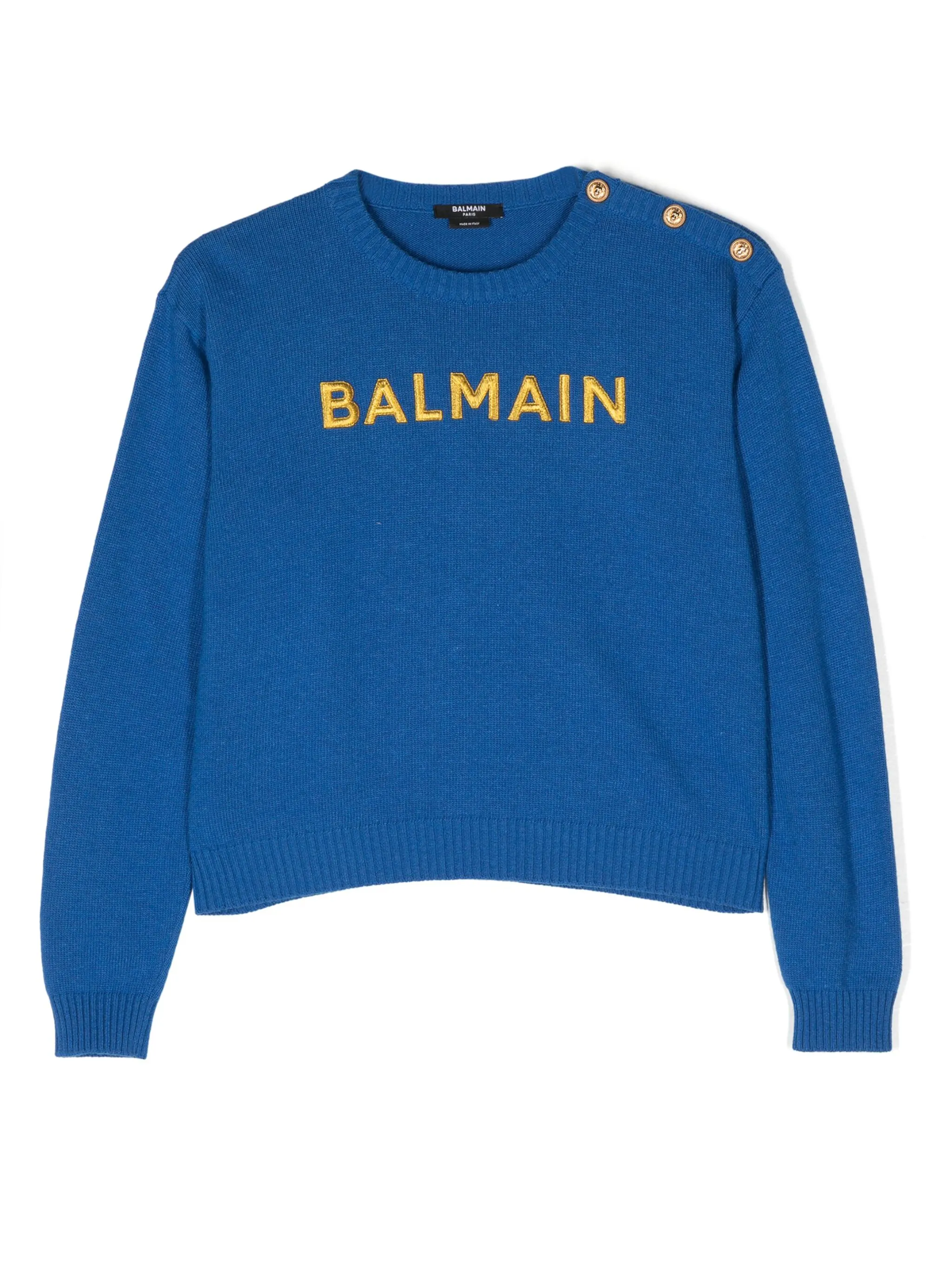 

Джемпер с вышитым логотипом Balmain Kids, синий