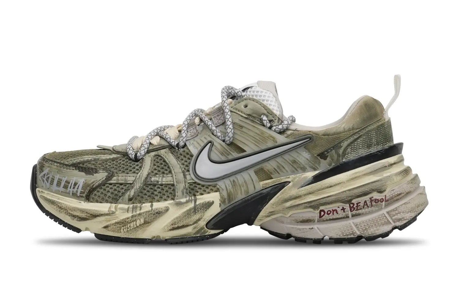 

Кроссовки для бега V2K Run женские с низким верхом желто-серые Nike