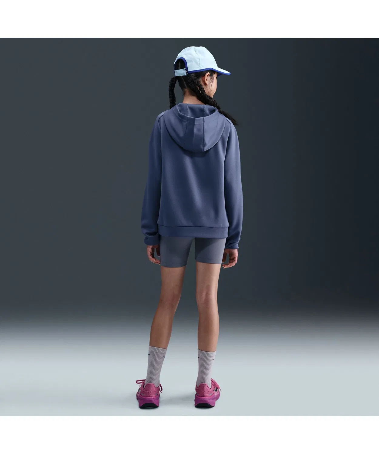 Тренировочная худи Nike YTH DF с капюшоном, полиэстер, сине-серый — фото 3