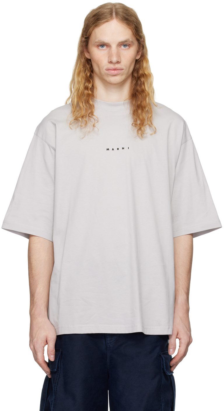 

Серая футболка с логотипом Marni, Sodium