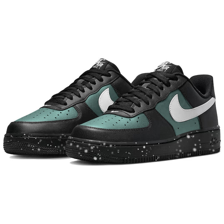 Кроссовки Nike Air Force 1 Skateboarding Shoes Unisex Low-top Black/White/Green, черный — фото 3