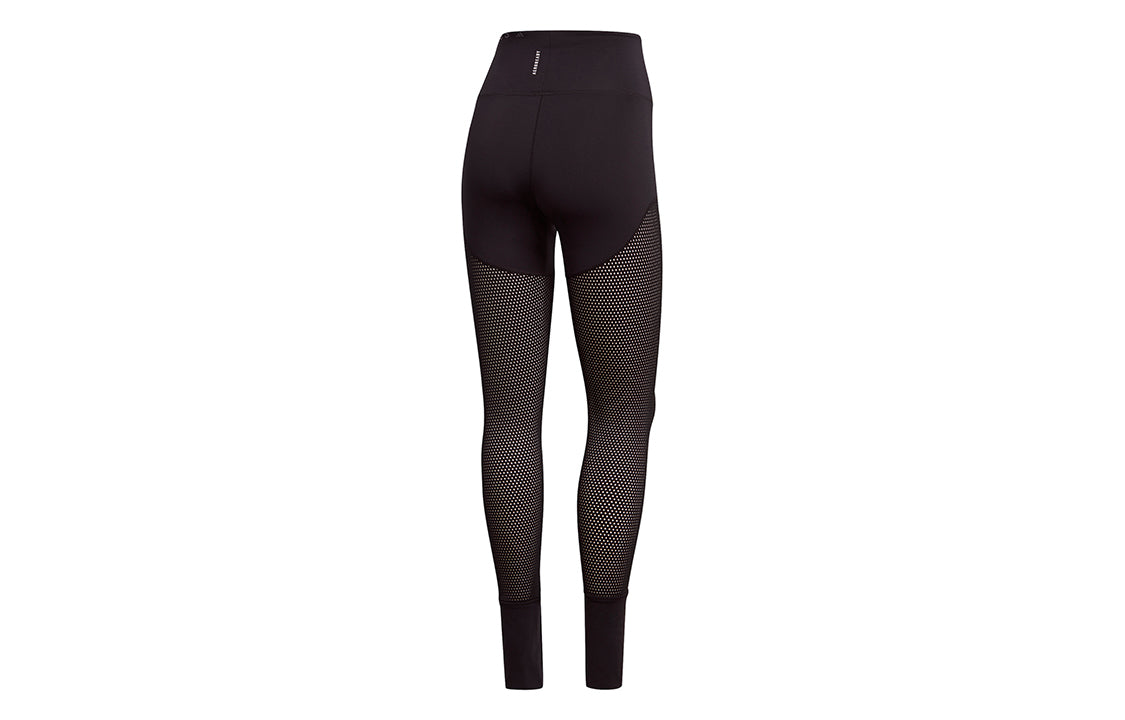 Брюки (WMNS) adidas Mesh Hw L Tight Gym Sports Training High Waist Leggings Black — фото 2
