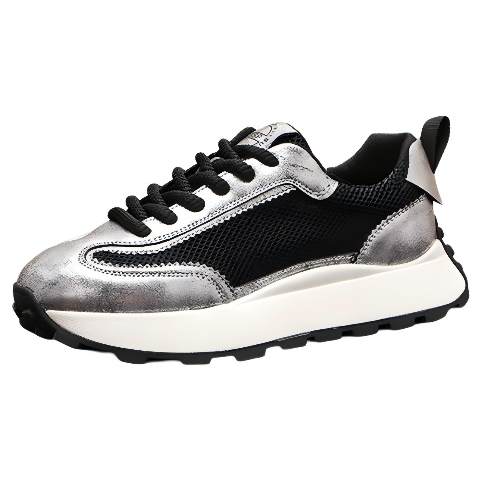 

ZUOSAISI Дышащие и легкие массивные кроссовки мужские низкие черные, цвет Black