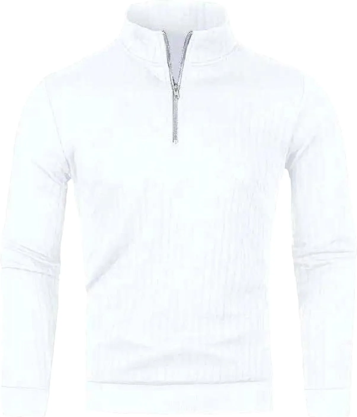 

Мужской свитер с воротником стойкой и полумолнией, расслабленный крой для бизнес-кэжуал