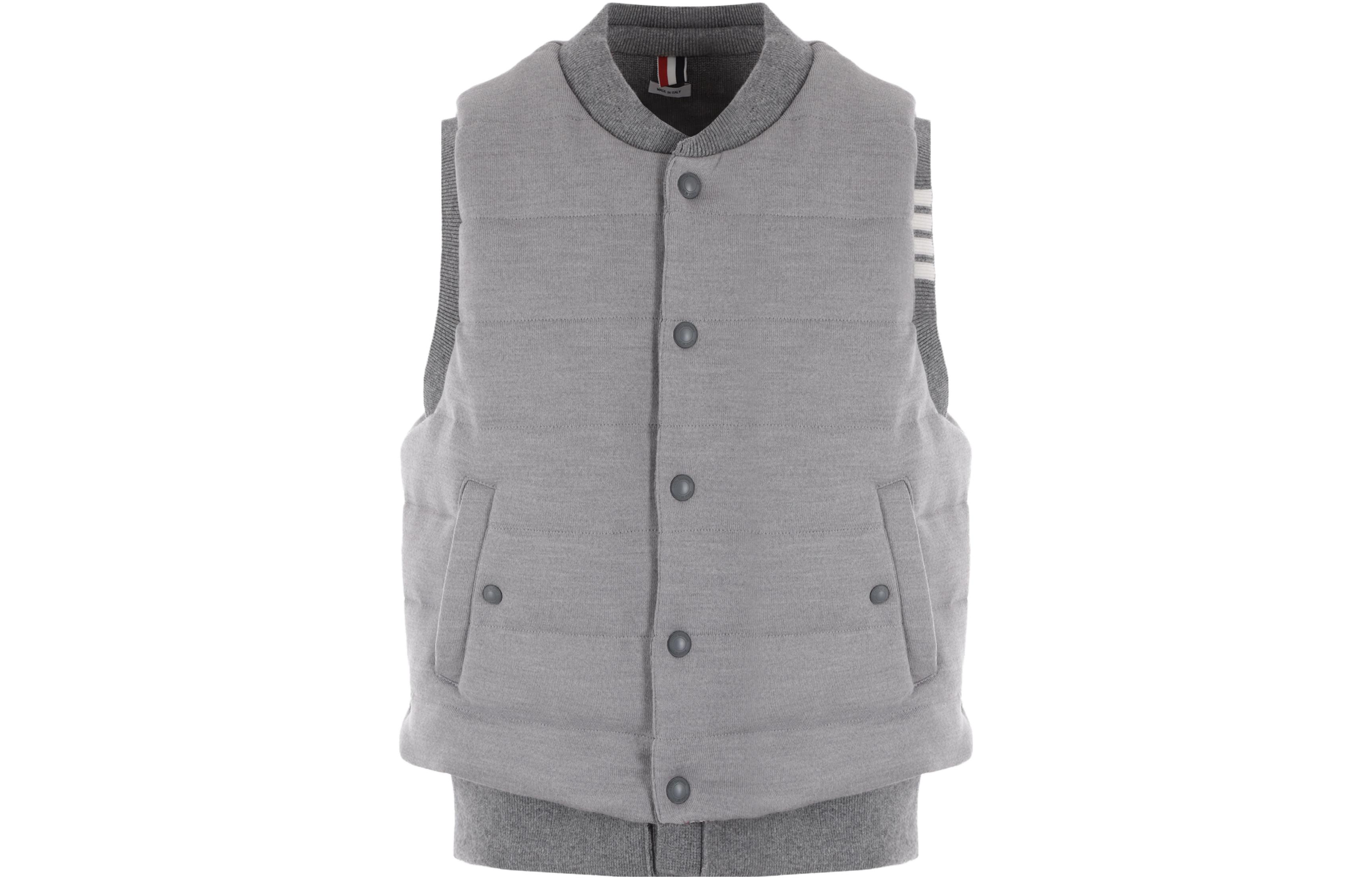 

THOM BROWNE Стеганая безрукавка на пуговицах, Gray
