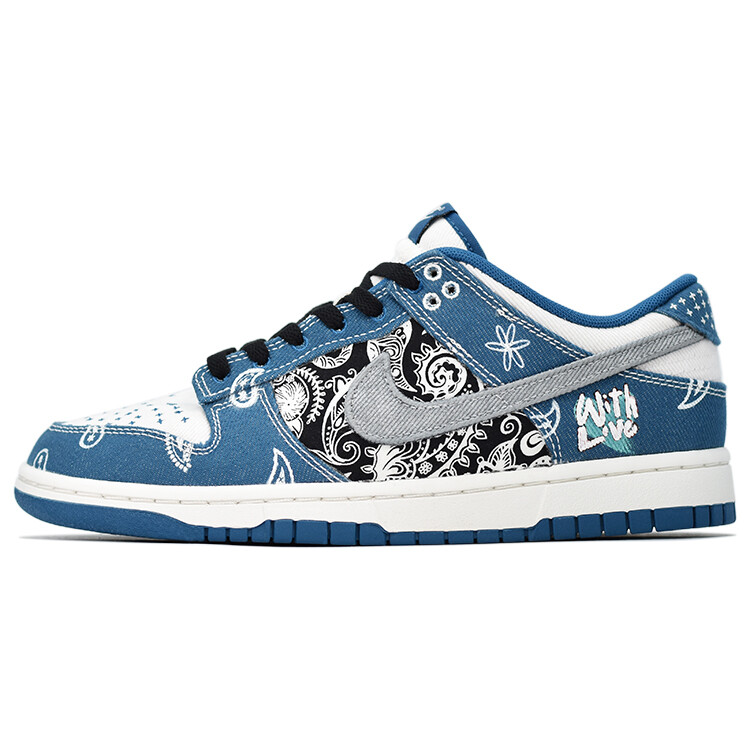 

Кроссовки Nike Dunk Skateboarding Shoes Men Low-top Blue/black, синий