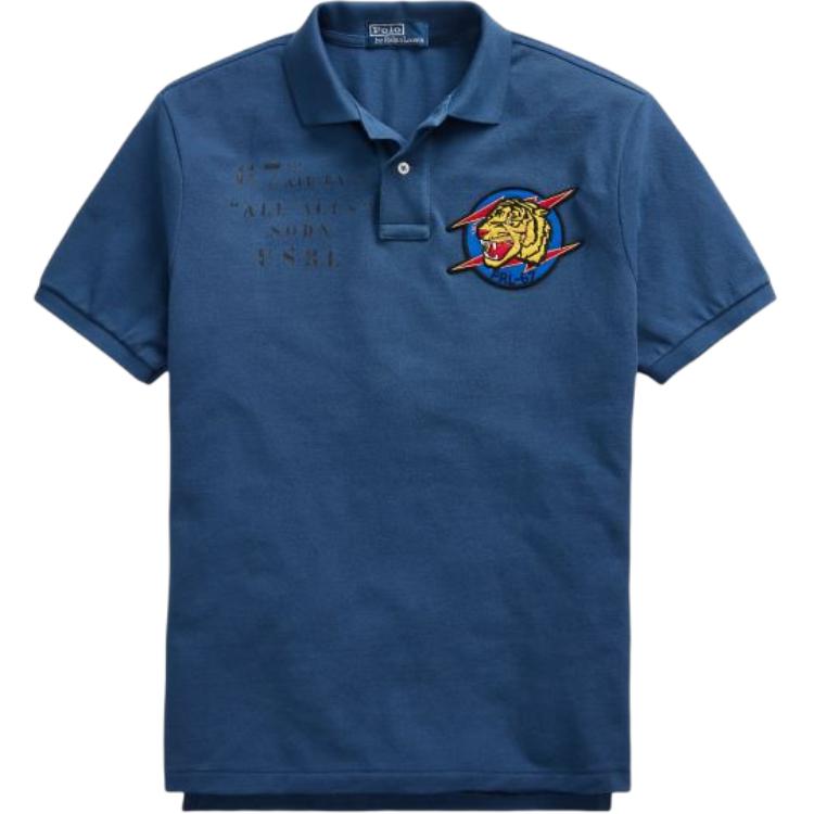 

Футболка поло мужская морская синяя Polo Ralph Lauren
