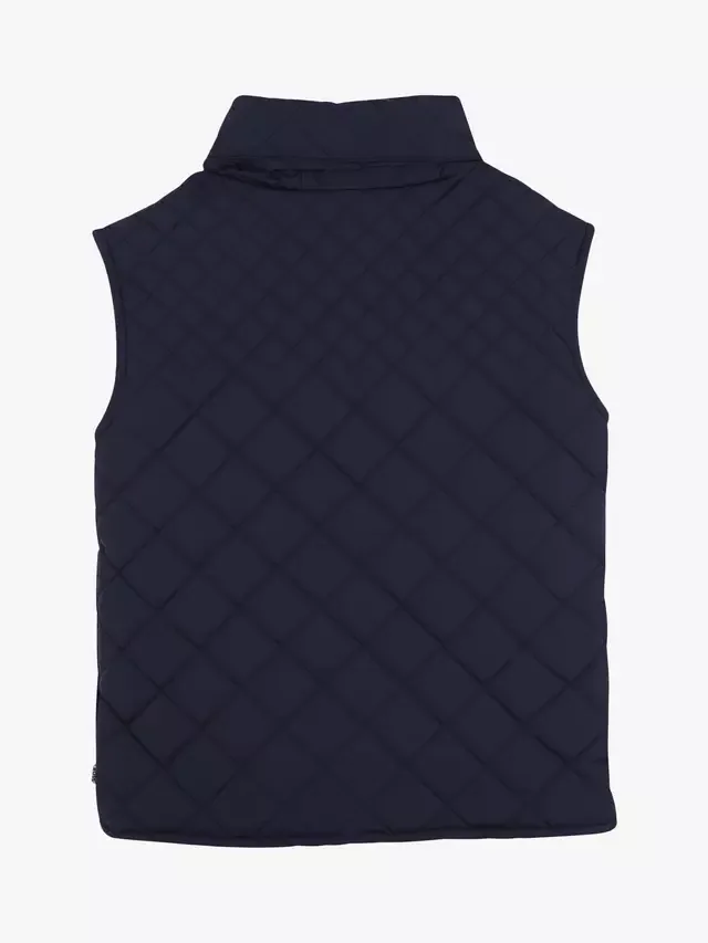Детский стеганый жилет с ромбовидным узором, темно-синий HUGO BOSS — фото 2