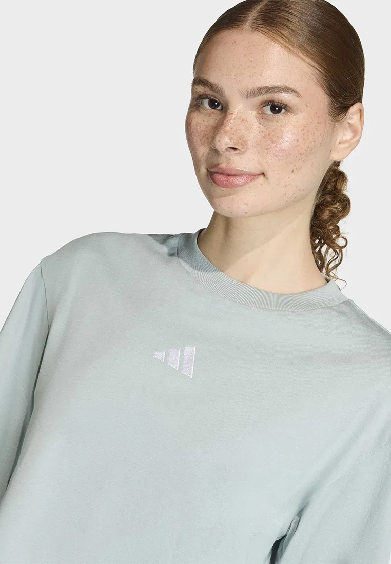 Футболка, хлопок свободный крой, Essentials 3-Stripes, adidas, белый — фото 3