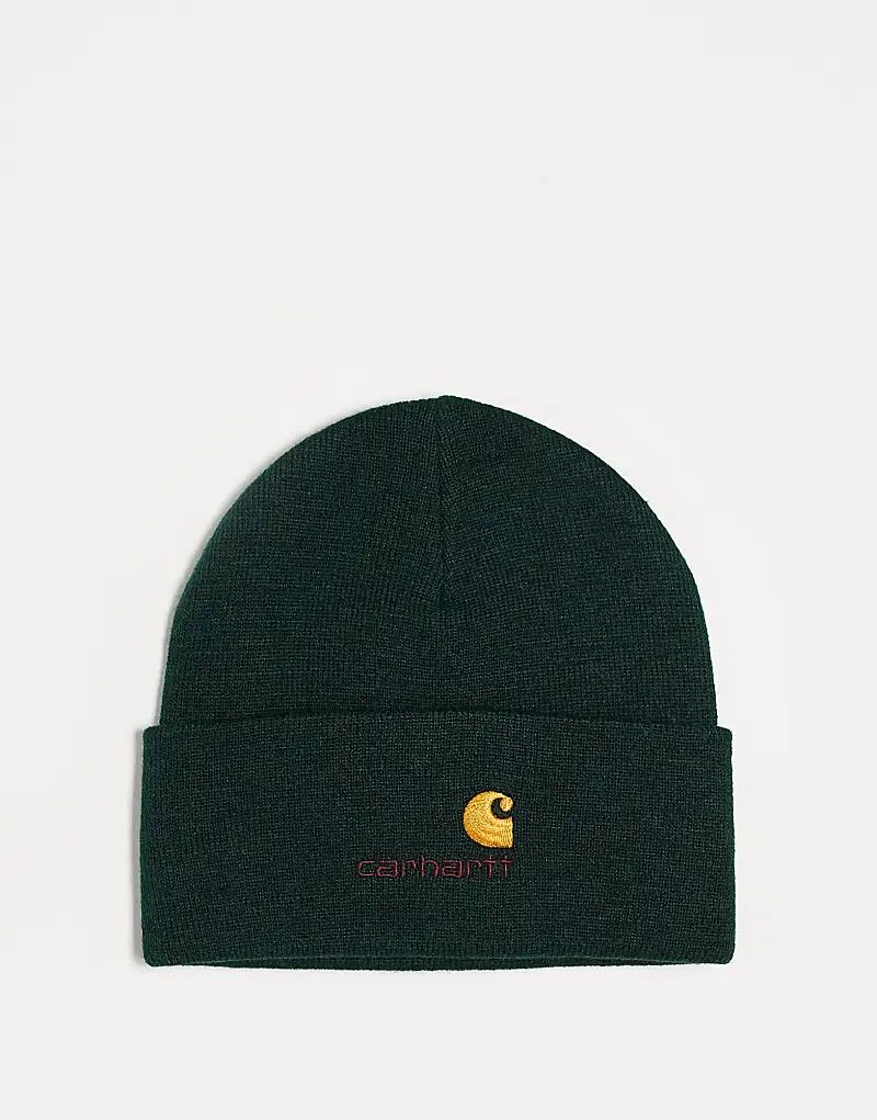 

Шапочка Carhartt WIP American Scrip темно-зеленого цвета