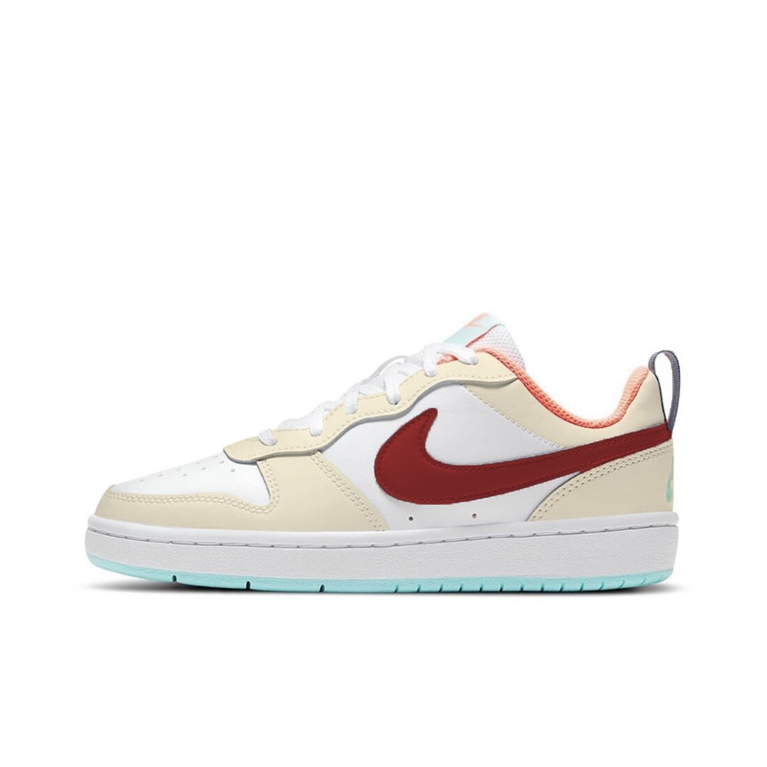 

Обувь для скейтбординга Court Borough для детей, начальная школа Nike, цвет White/Beige/Red