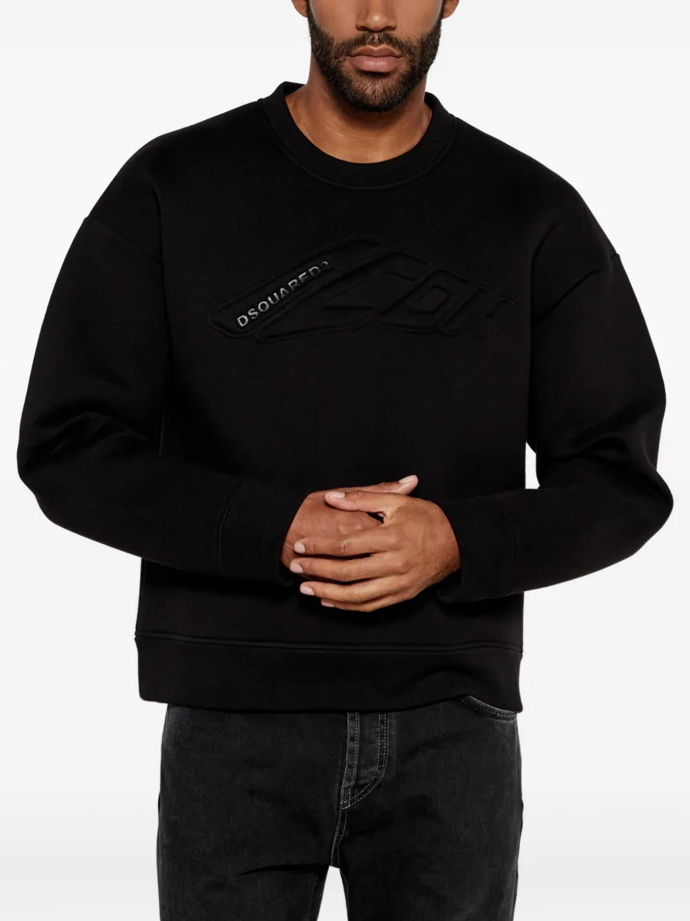 

Свитшот с тисненым логотипом DSQUARED2, черный