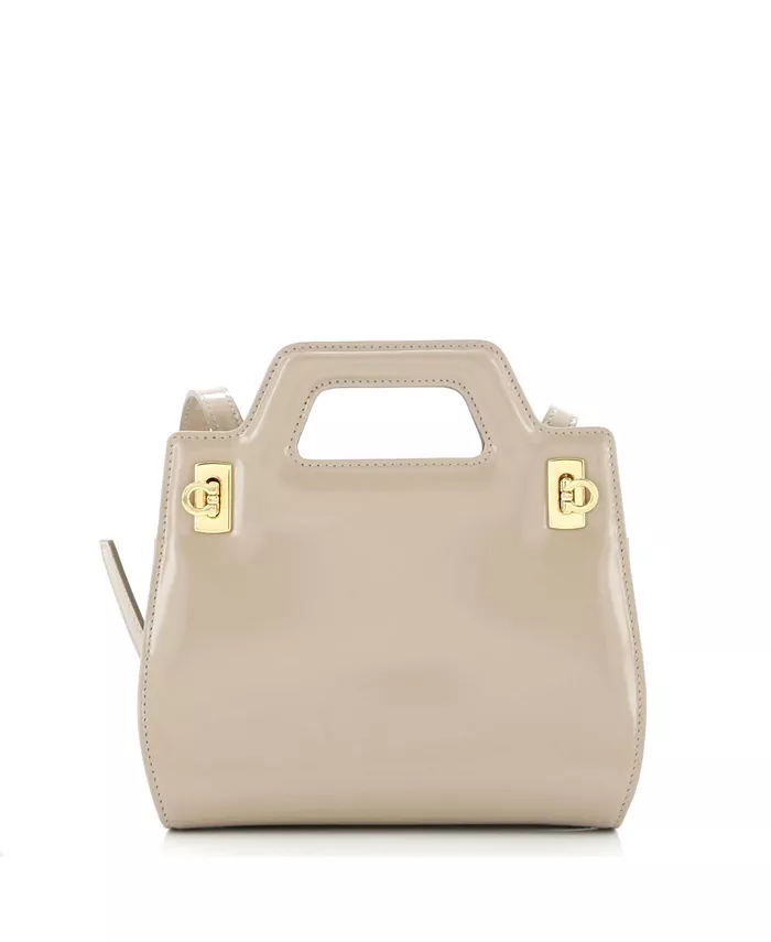 

Мини-сумка Wanda с верхней ручкой и плечевым ремнем из кожи Pre-Owned Salvatore Ferragamo, коричневый/бежевый