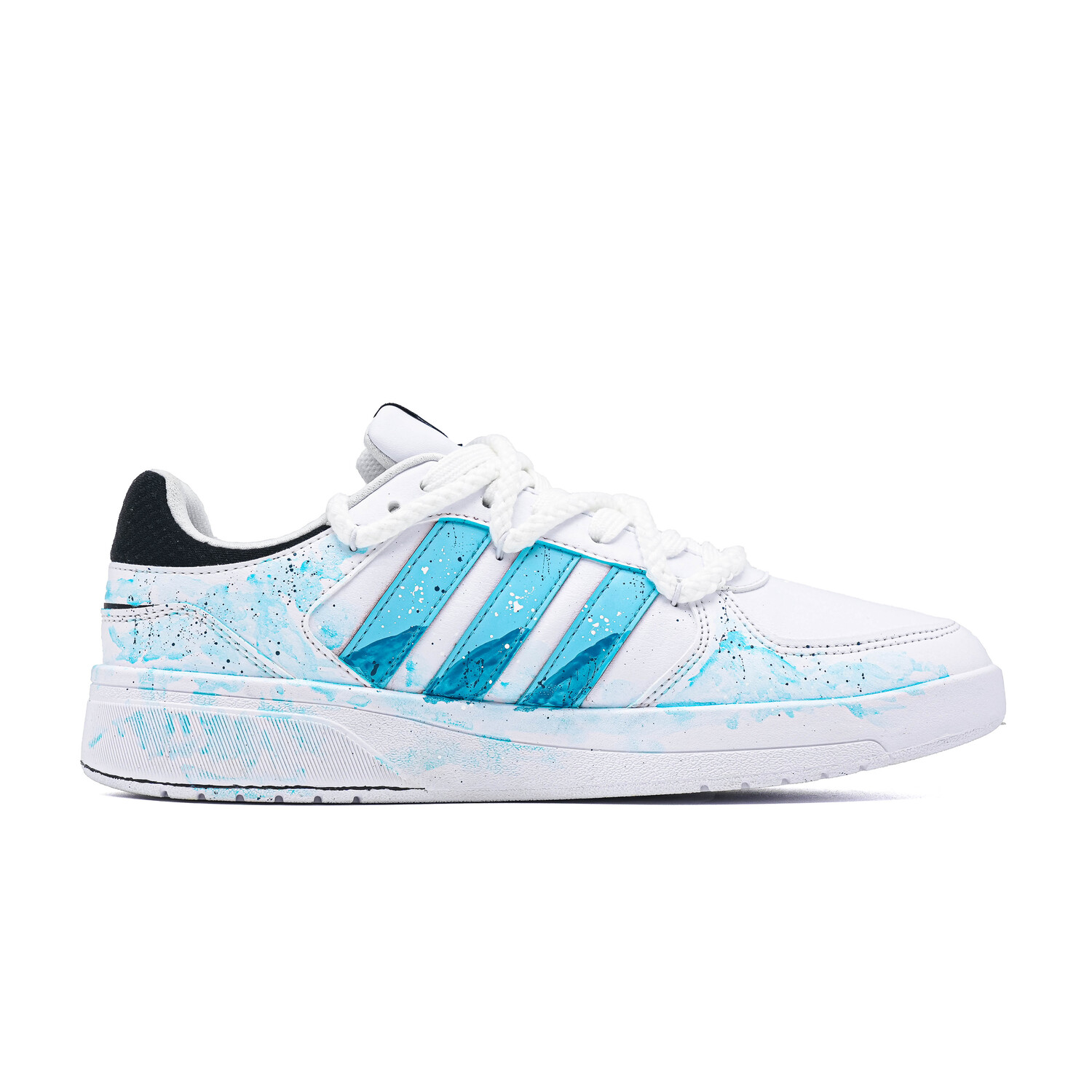 Adidas Neo Кроссовки Courtbeat Cyan Cloud BOX Coverage Low Top Unisex сине-белые, цвет Blue White — фото 4