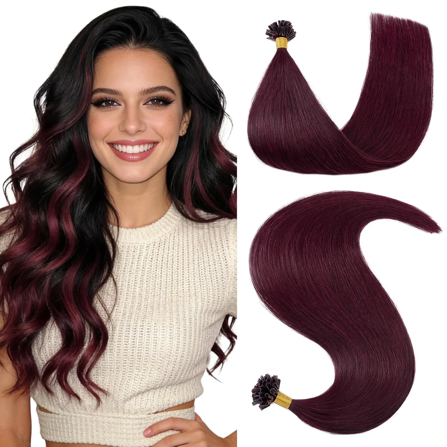 Наращивание волос Bonding Extensions из натуральных волос 50 см (50 шт.) Isheeny