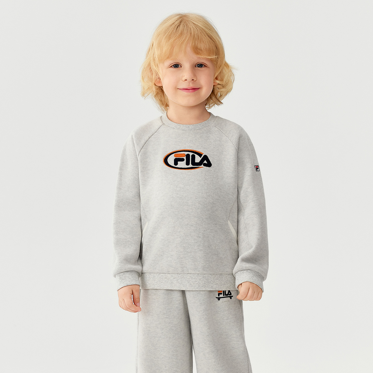Толстовка для детей 3-7 лет FILA KIDS, слоновая кость — фото 4