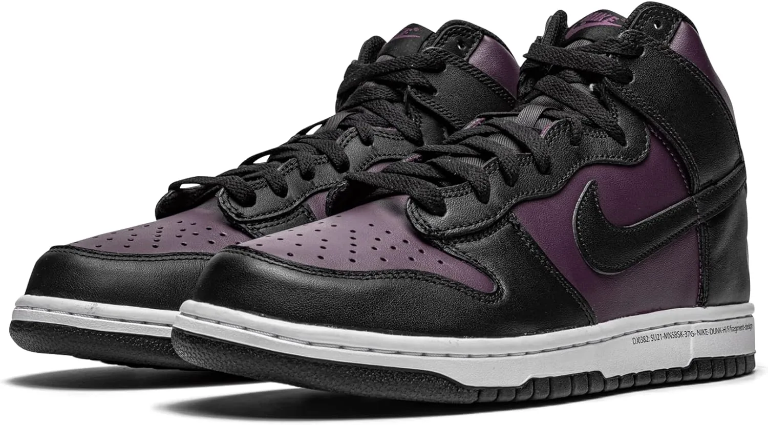 Мужские баскетбольные кроссовки Nike Dunk Hi Retro, белый/черный/бордовый — фото 2