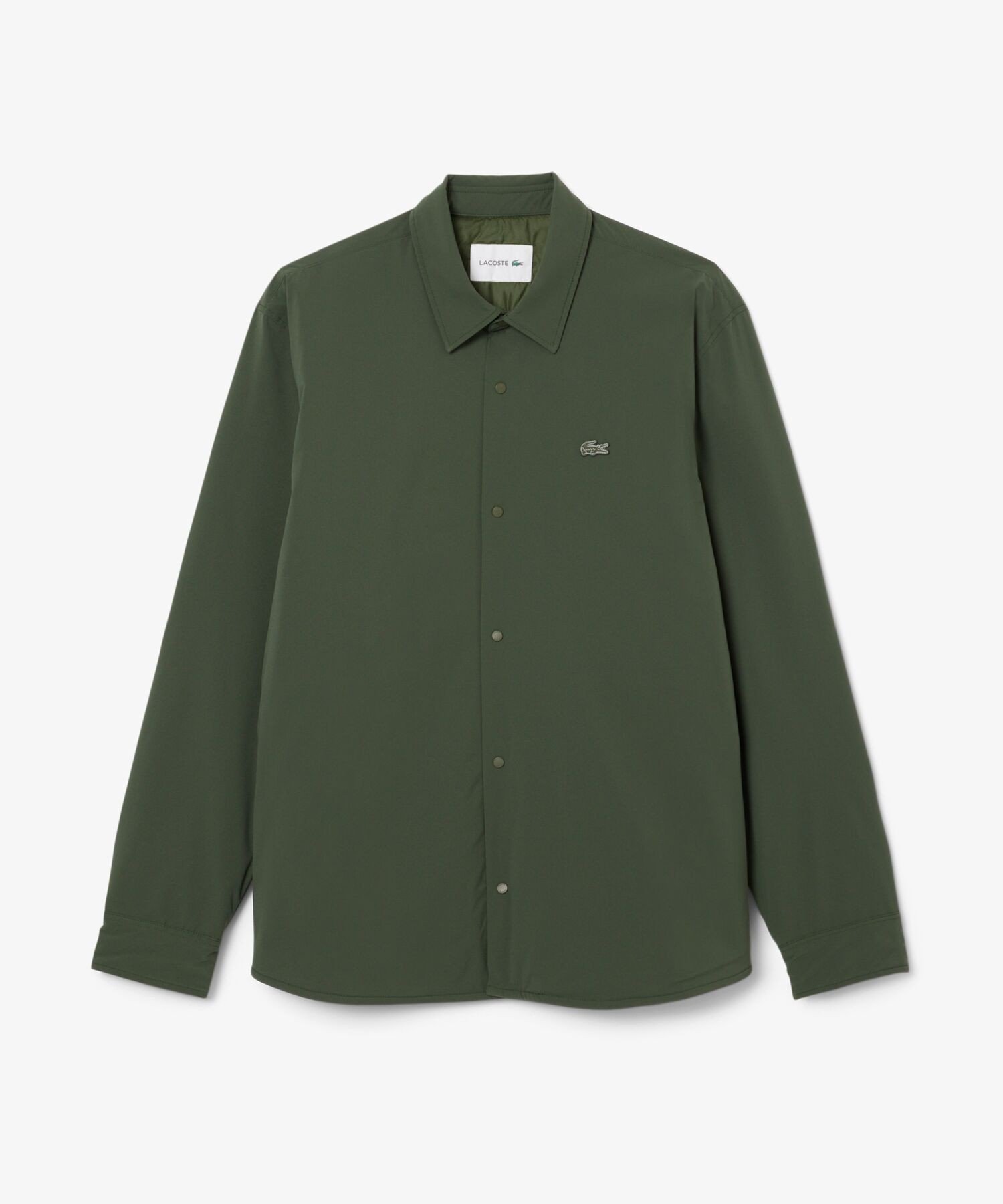 Водоотталкивающая эластичная стеганая рубашка-куртка LACOSTE, Dark Green — фото 4