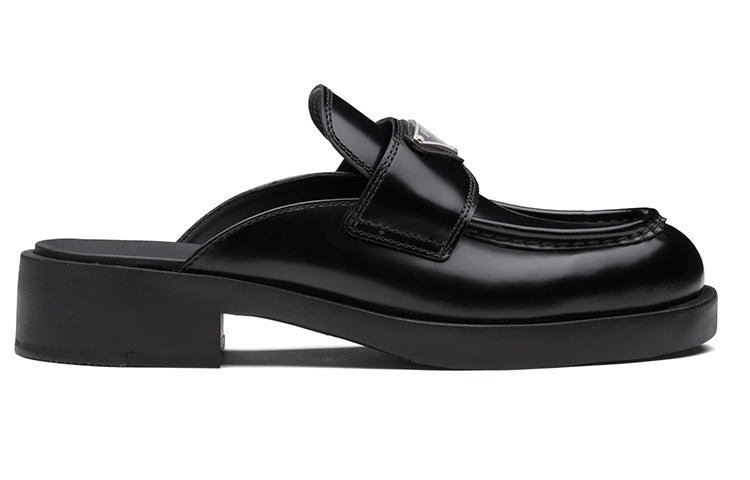 Тапочки (WMNS) PRADA Chocolate Brushed Leather Mules 'Black' 1D652M_055_F0002_F_040, черный — фото 2