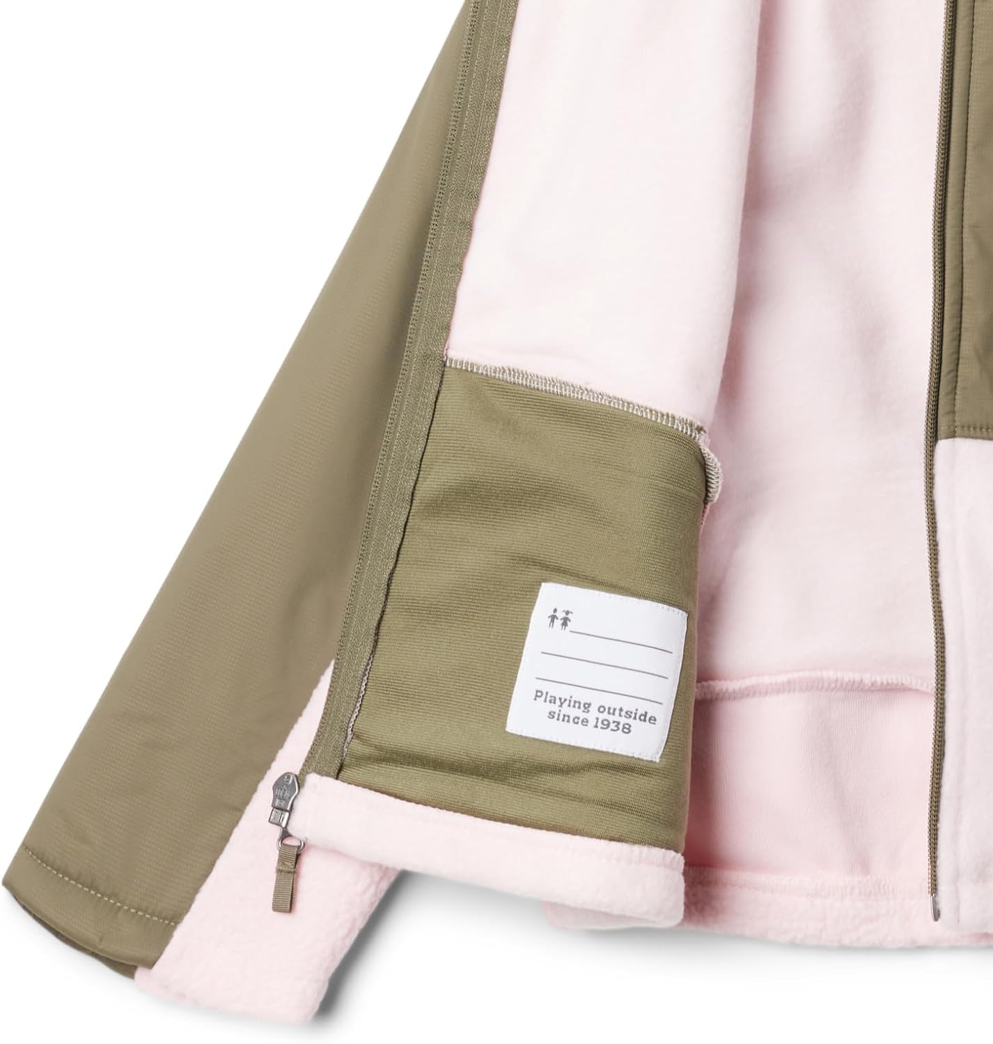 Columbia детская толстовка Benton Springs Novelty с капюшоном из флиса, Satin Pink/Stone Green — фото 3