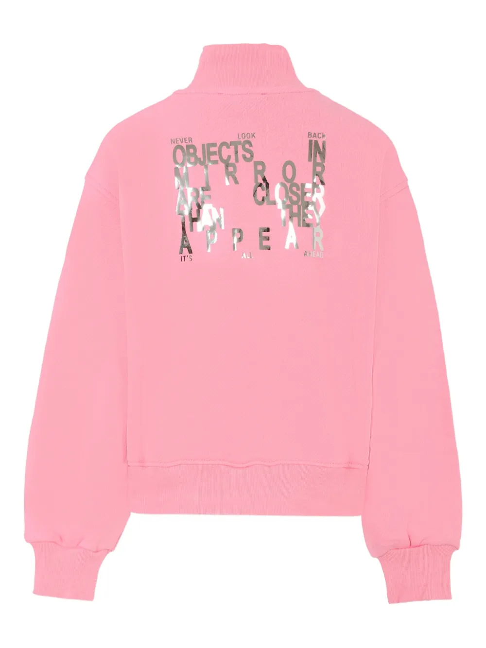Хлопковая толстовка с воротником-стойкой MSGM Kids, розовый — фото 2