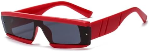 

Модные квадратные солнцезащитные очки для женщин и мужчин, летние панк-очки в черной, зеленой и красной оправе, солнцезащитные очки с защитой от УФ-излучения UV400 MTZJH, Red