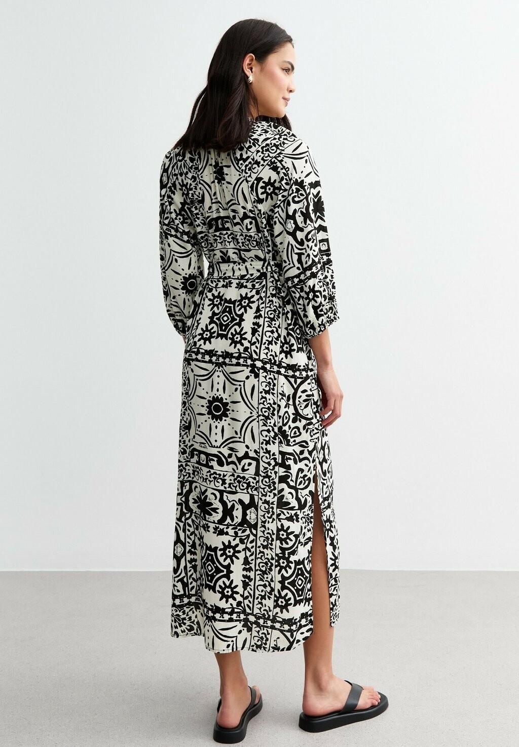

Дневное платье TILE PRINT BELTED New Look, черный