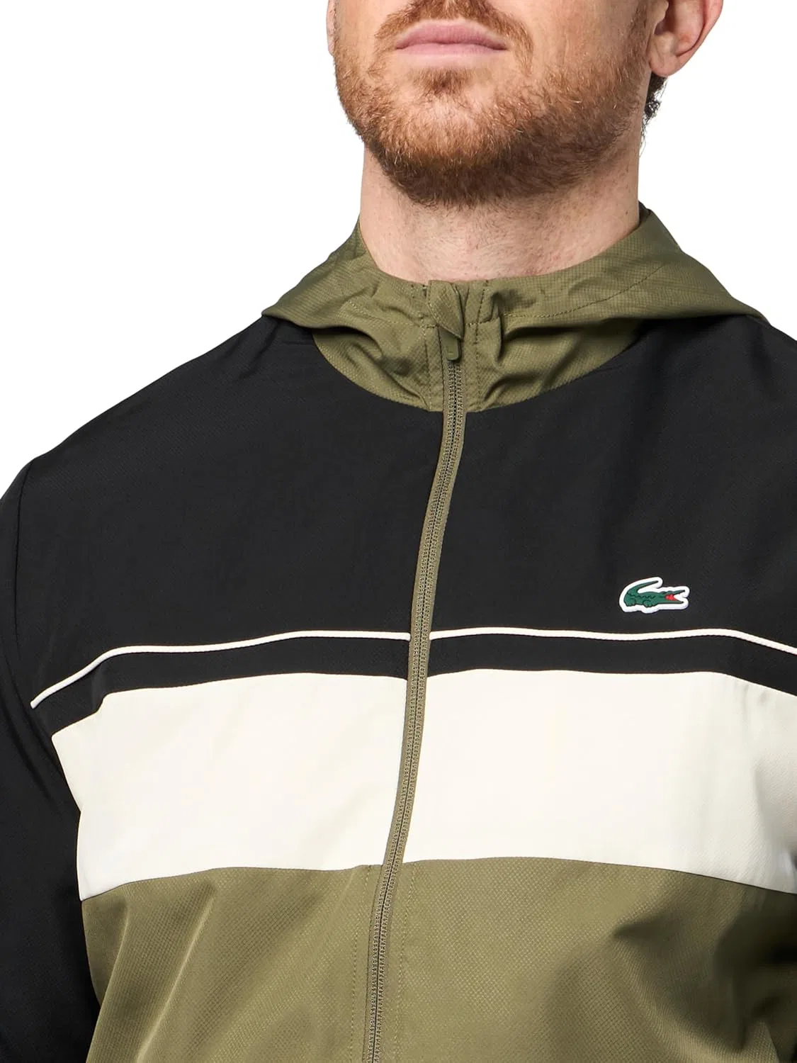 Спортивный костюм из переработанного полиэстера Lacoste, оливковый/черный/Lapland — фото 3