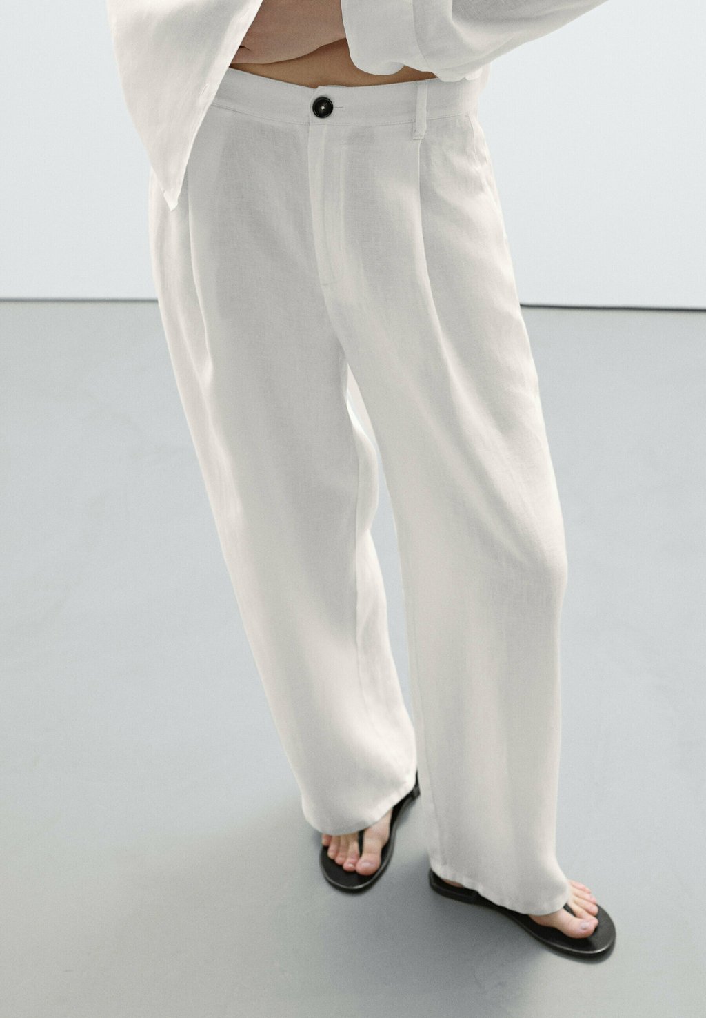 

Брюки WIDE-MID-RISE Massimo Dutti, White