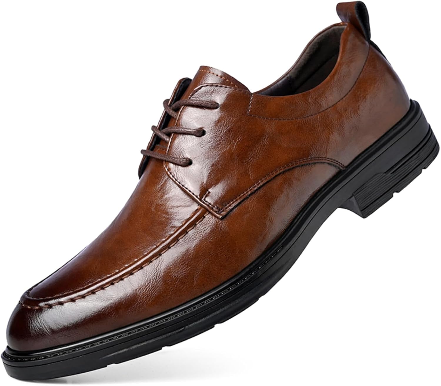 

Мужские классические кожаные оксфорды с шнуровкой, круглым носком, удобные, легкие, нескользящие, дресc-дерби для прогулок, работы в офисе, деловых встреч, ежедневных поездок, официальных мероприятий и свадебных церемоний Yrzhgdl, коричневый