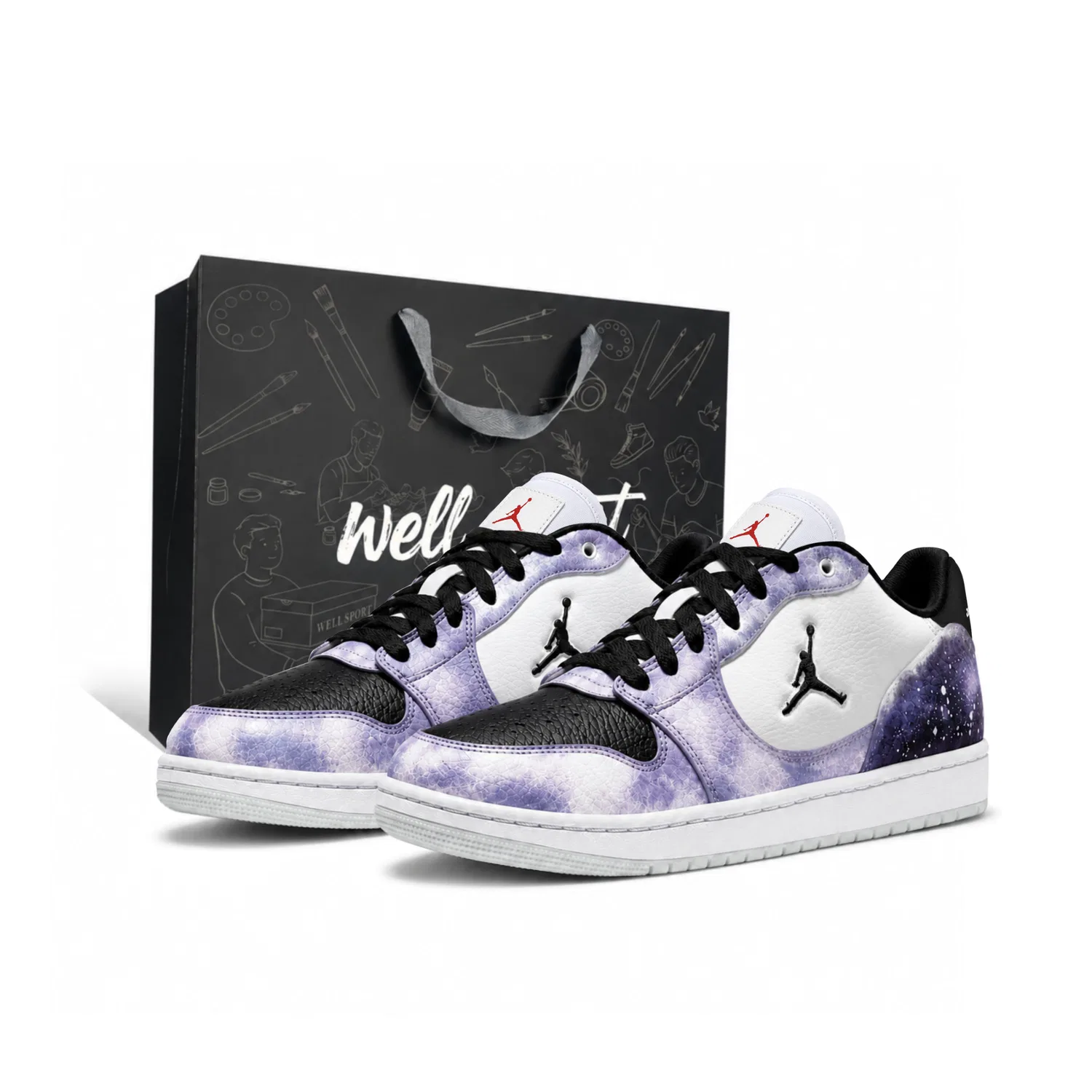 Кроссовки баскетбольные с градиентом Jordan Black Purple