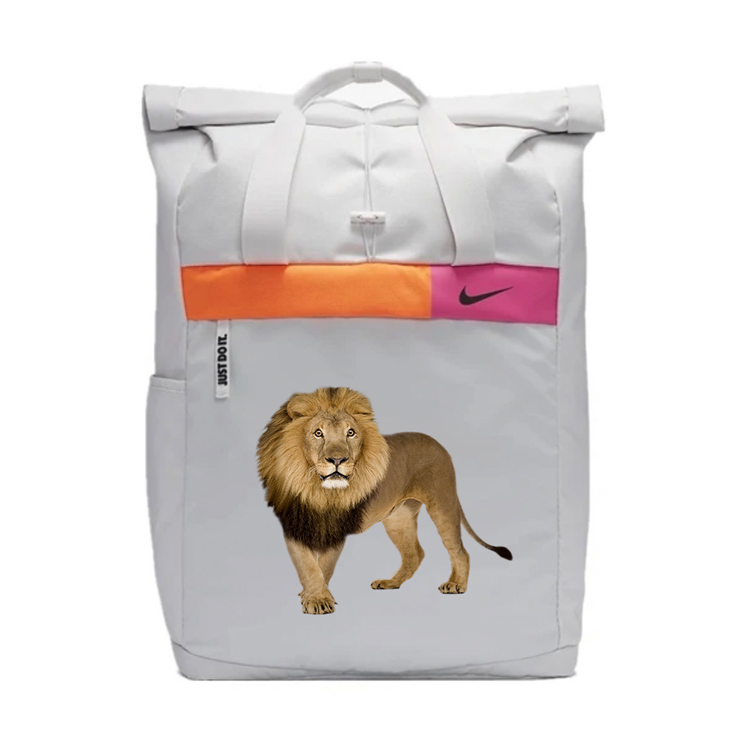 

Nike Тканевый рюкзак маленький динозавр унисекс светло-серебристый серый, Lion