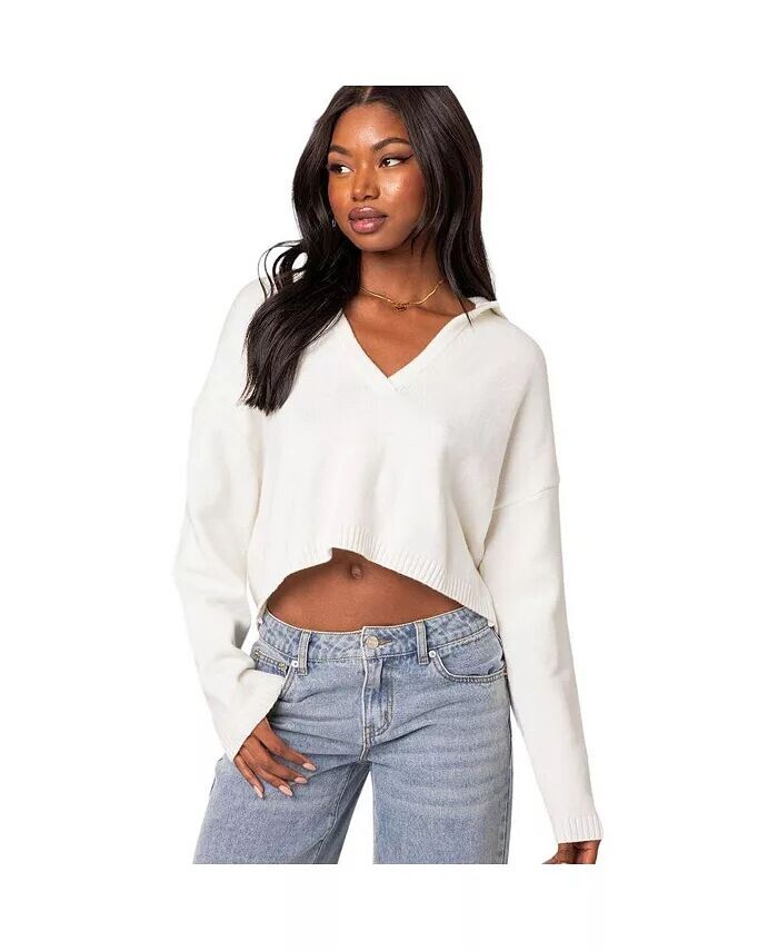 

Женский укороченный свитер Marcie oversize Edikted, бежевый