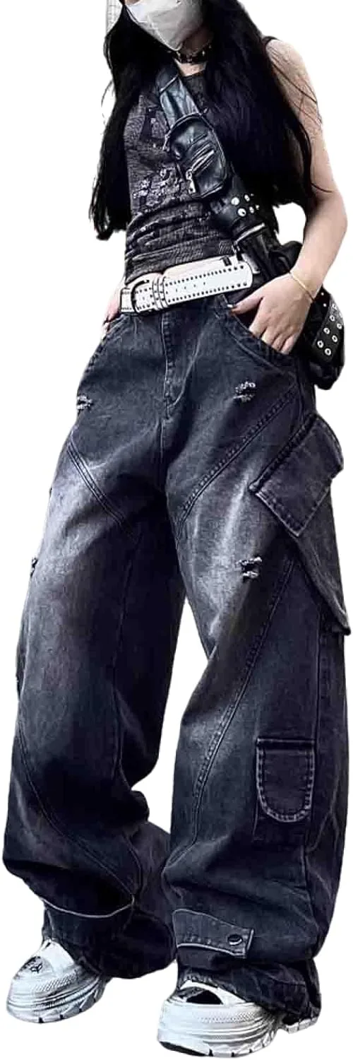 

Женские джинсы high waisted с карманами Ethbox