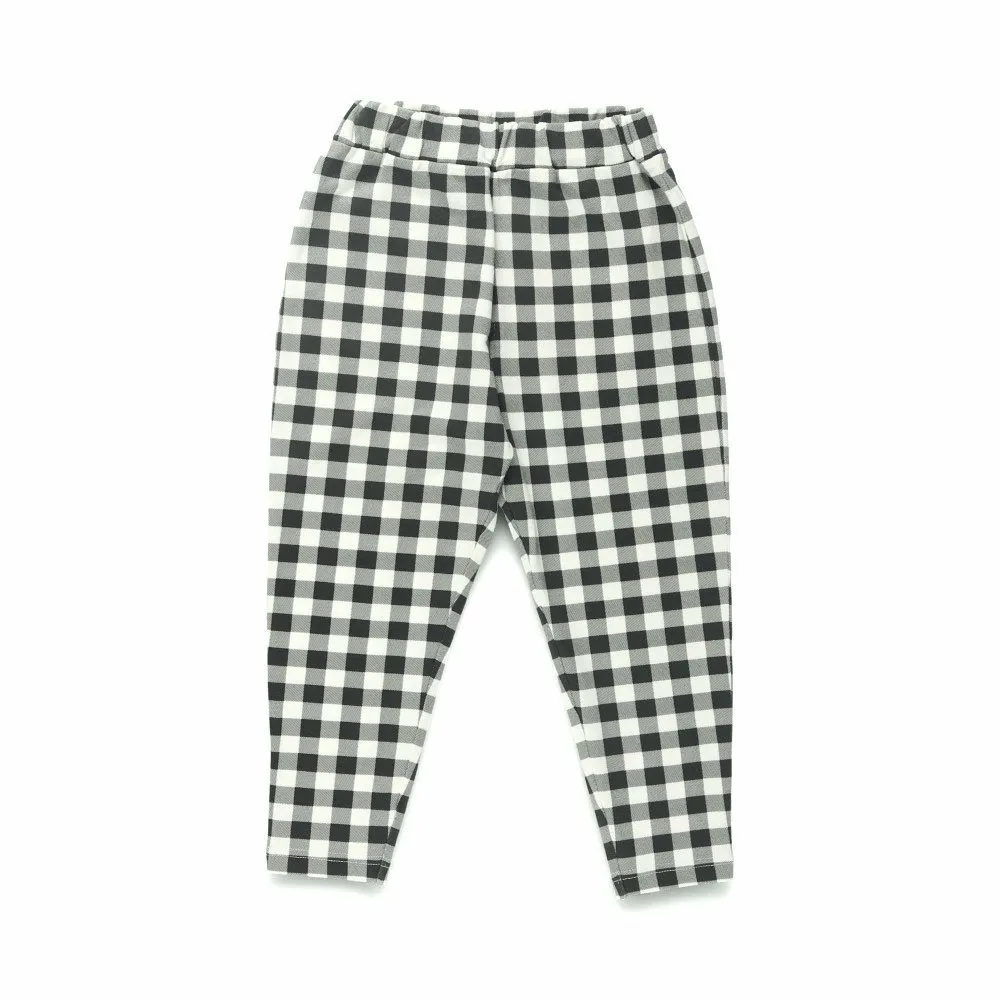 Длинные брюки свободного кроя, сшитые по фигуре. Branshes, 92_Black_Gingham — фото 3