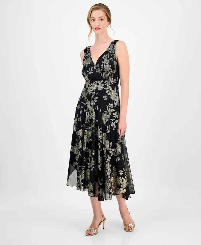 

Женское платье из фольгированного шифона с асимметричным подолом Connected, черный