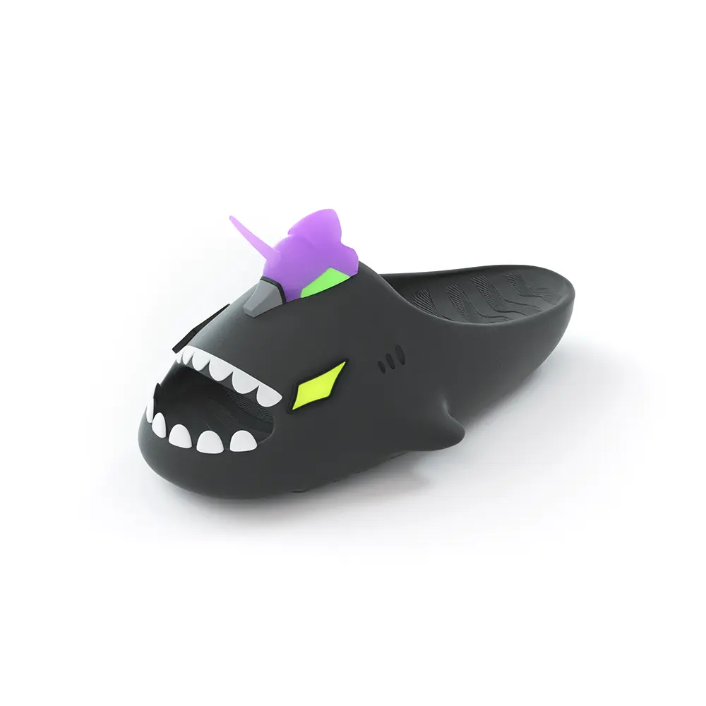 

HelloSlippers Акула Меха Слайдеры Унисекс Черные, цвет Black