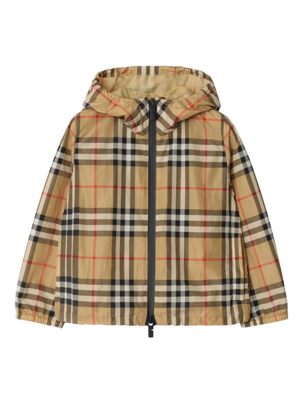 

Клетчатая куртка с капюшоном BURBERRY KIDS, коричневый