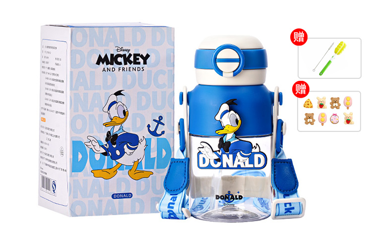 

Пластиковый стакан для воды Food Grade 600 мл Disney, Donald Duck (Cup Brush + Straw Brush + 3D Sticker*8)