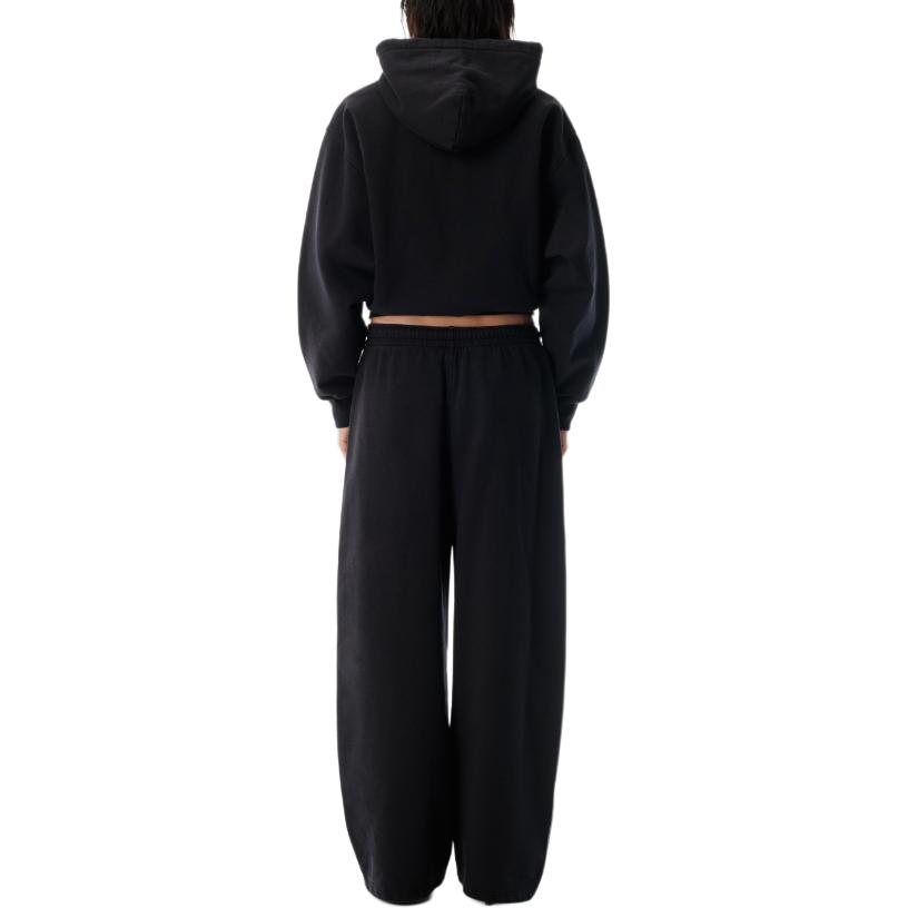 Хлопковые спортивные брюки со шнурком и стразами Alexander Wang, черный — фото 3