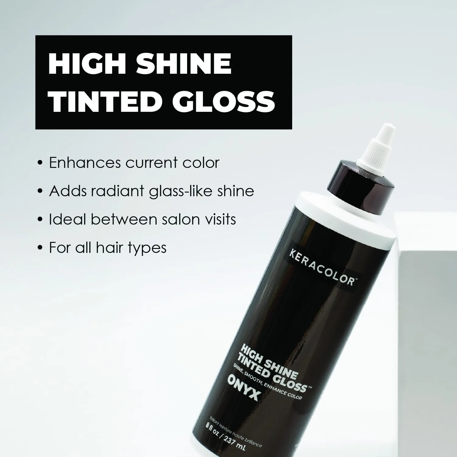 Тонирующий блеск для волос Keracolor High Shine, для использования в душе, полупрозрачное средство для придания блеска цвету, оттенок Onyx, 8 жидких унций., Onyx — фото 2
